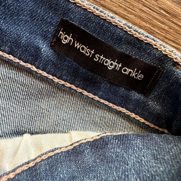 Ella Moss Juniors High Waist Straight Leg Ankle Blue Jean Size 25 Embroidered - Picture 9 of 10